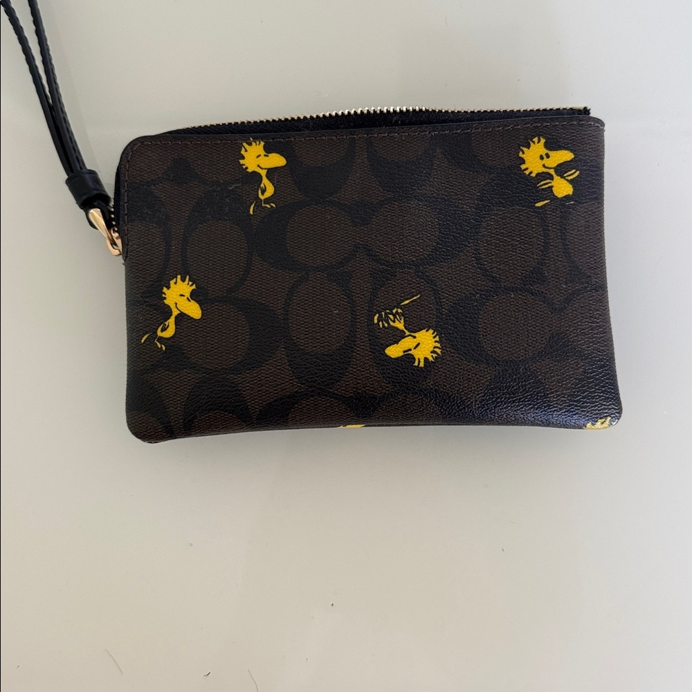 Coach Snoopy Brown Wristlet - Picture 2 of 3